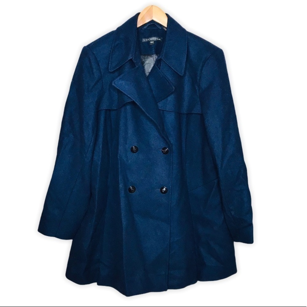 VIA Spiga Navy Blue Women’s Wool Peacoat